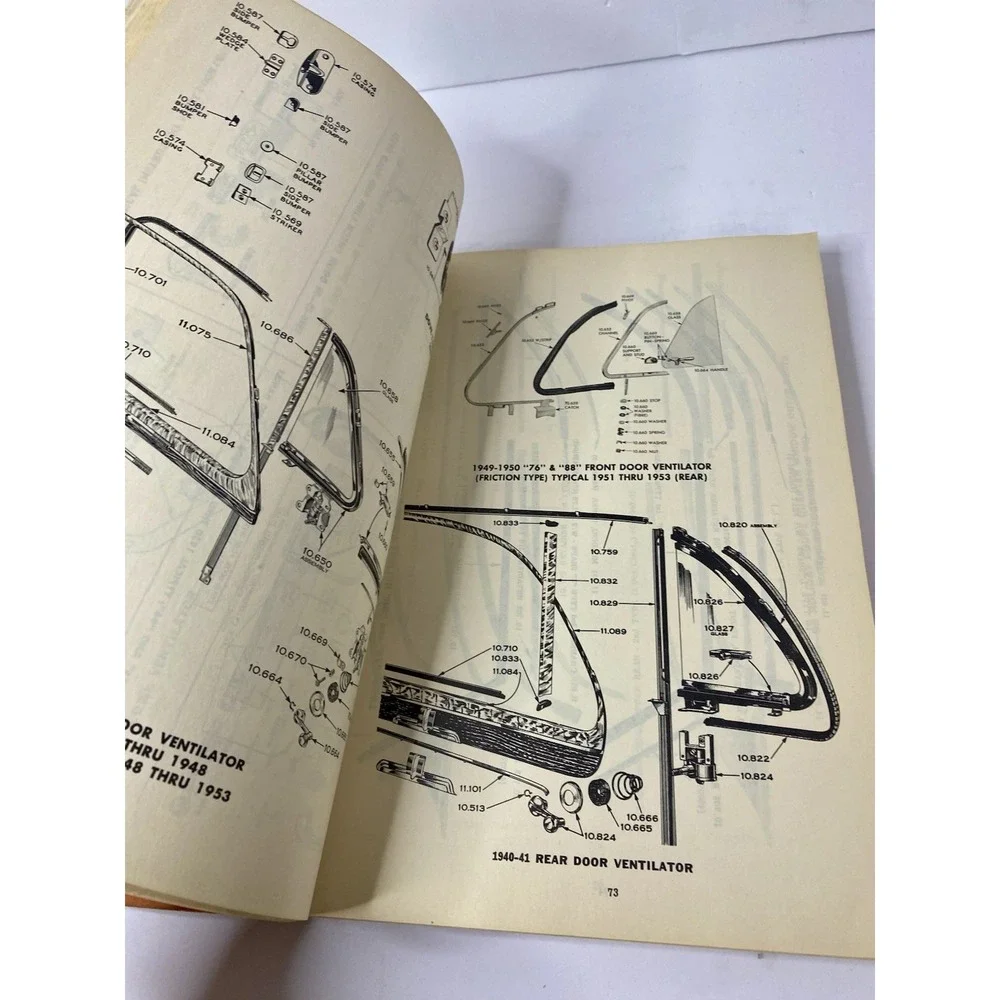 1954 Oldsmobile Dealer Master Body Parts Book Manual Catalog 56 Olds